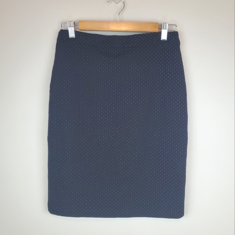 Banana Republic Size 4 Black Polka Dot Skirt